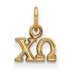 14K Gold Plated Silver Chi Omega XS (Tiny) Greek Letters Charm